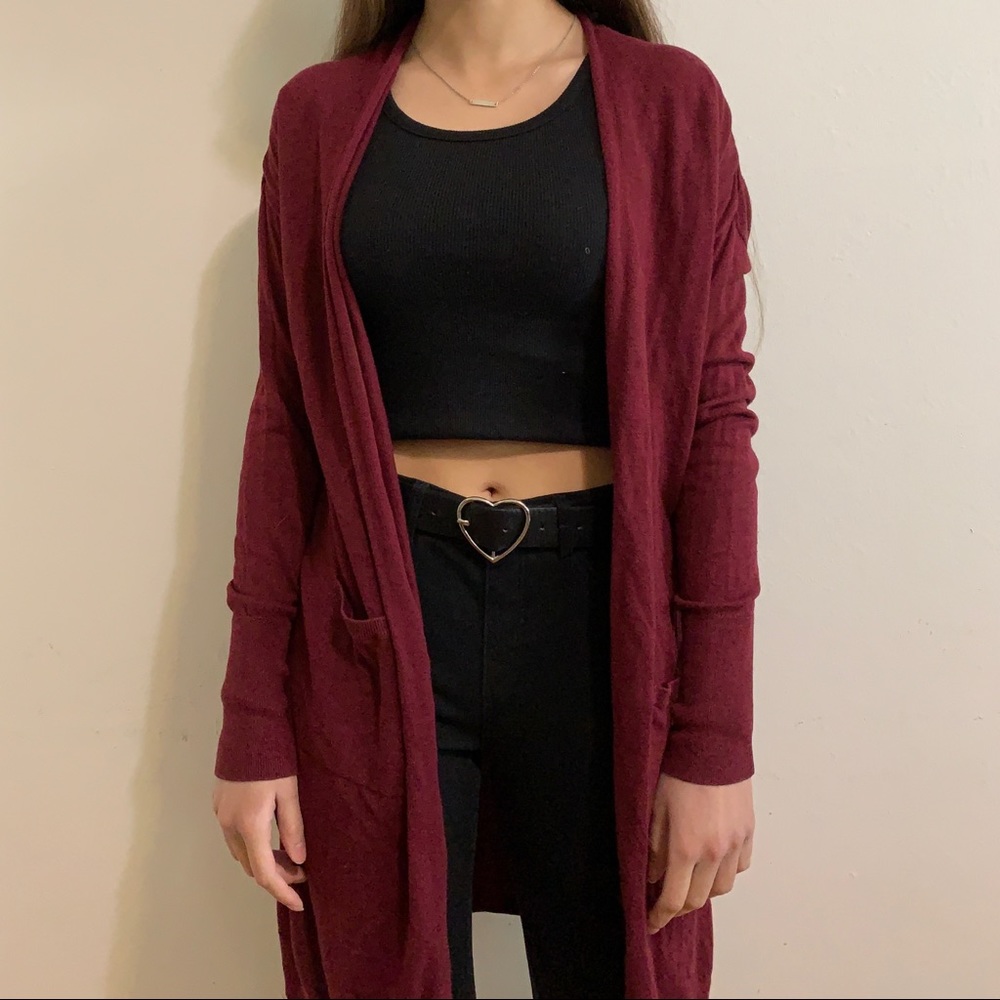 Red Black and Tan Cardigan